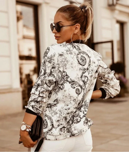 Casual Floral Slim Office Jackets