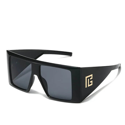 Unique Shield Shaped Square Oversized Sunglasses