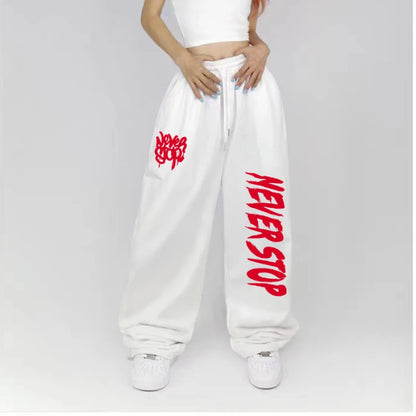 Black White Sweatpants Street Dance Hip-hop Sports Pants