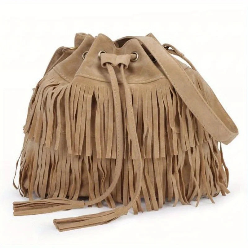 Soft Velvet Frosted Tassel Bag