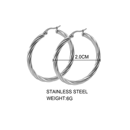Round Hoop Stainless Steel Earrings