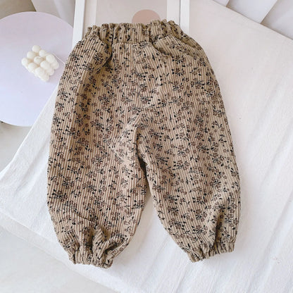 Korean Style Toddler Girls Corduroy Harem Pants