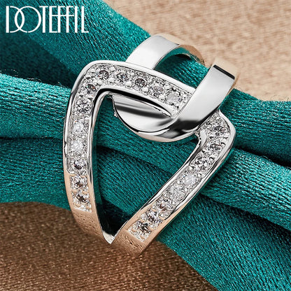 925 Sterling Silver Geometry AAAAA Zircon Ring