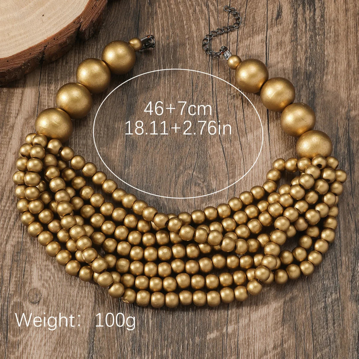African Bohemian Wooden Bead Handmade Necklace
