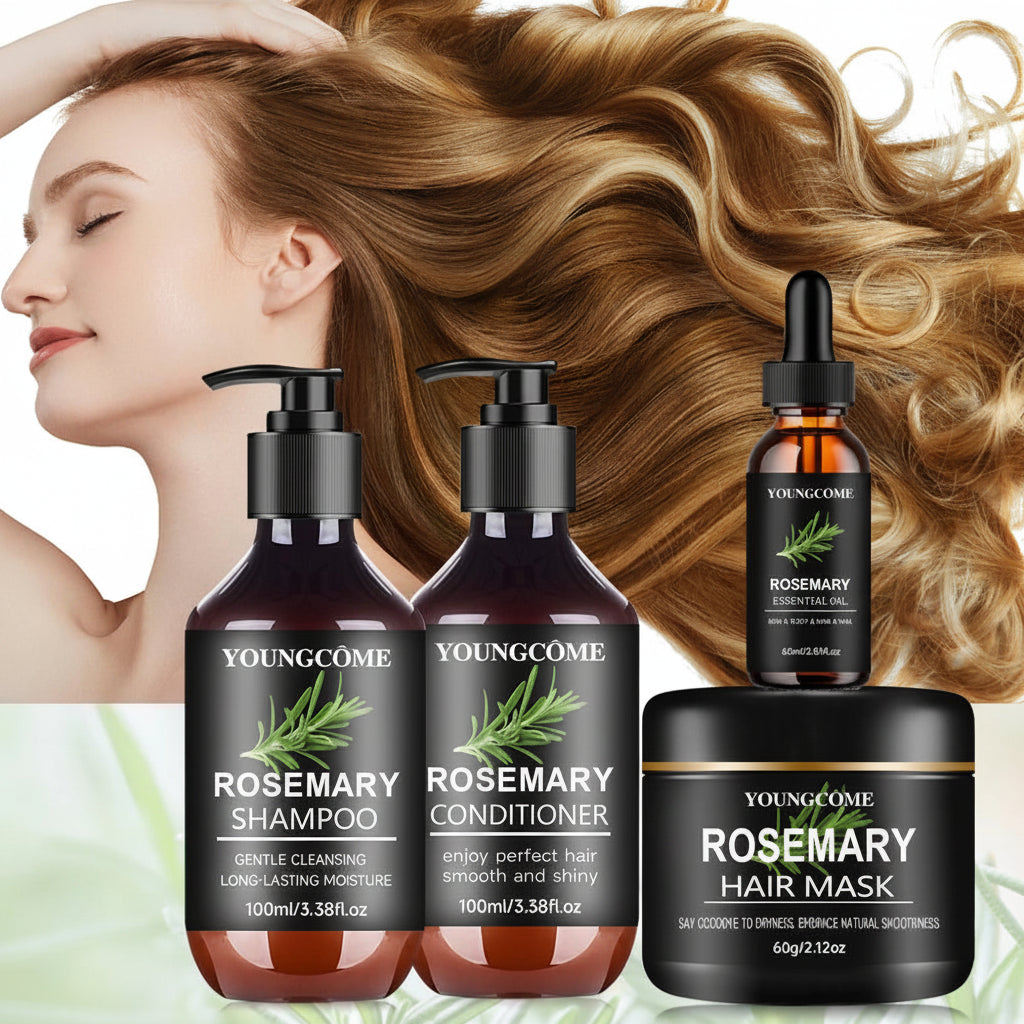 Rosemary Kit 4in1  Mask+Shampoo+Conditioner+Oil Helps Strengthen Weak Hair Care