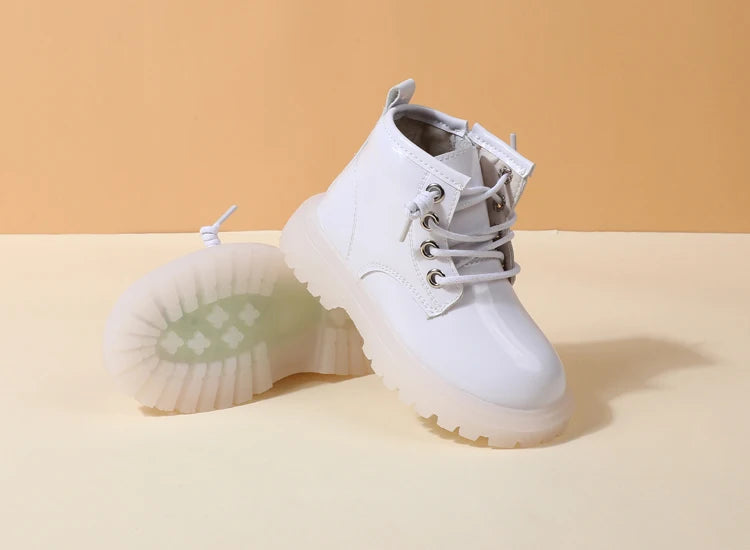 Baby Leather Waterproof Rubber Toddler Boots