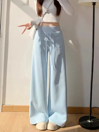 Sports slimming straight wide leg pants