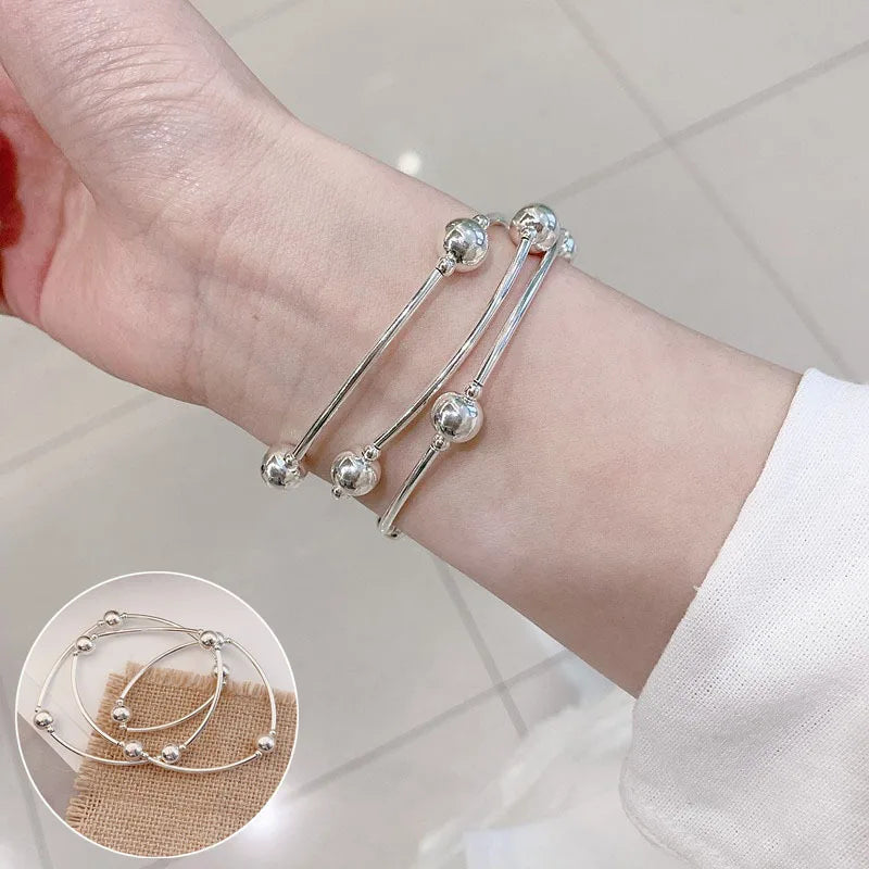 925 Sterling Silver Bangle Bracelet Set