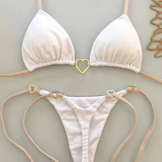 Low Waist Lace-up Swimsuit Bikini Set