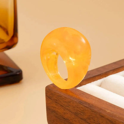Y2K Korean Resin Acrylic Trendy Round Big Kpop Finger Knuckle Rings