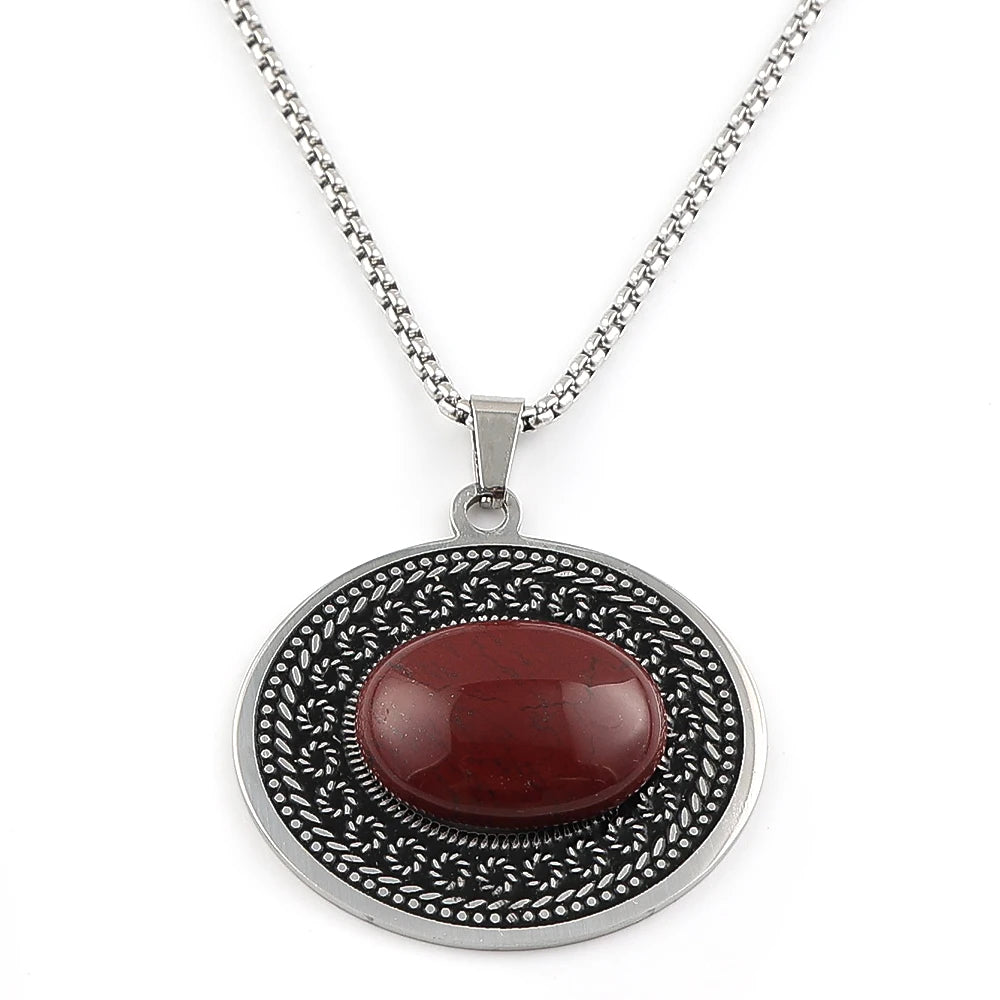 Stainless Steel Bohemia Natural Stone Vintage Necklaces