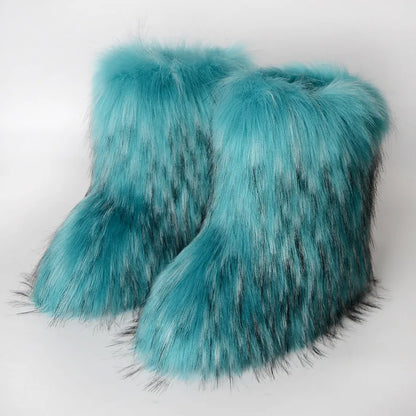 Faux Fur Boots Fluffy Snow Boots