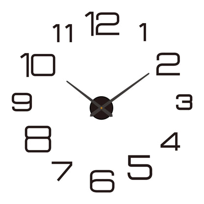 Large Wall Clock 3D DIY Quartz Acrylic Mirror Stickers Clocks