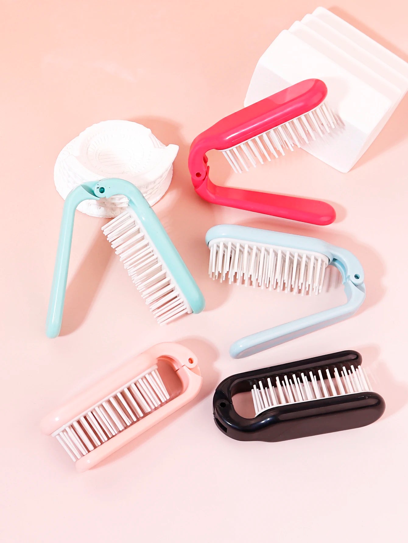 Foldable portable hair comb head hair wigs