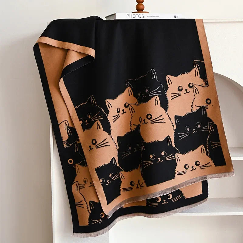 Cute Cat Cashmere Scarf