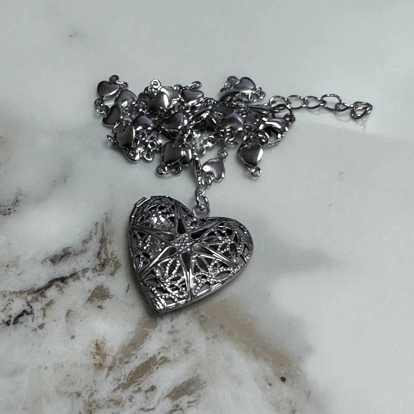 Romantic Heart Photo Locket Frame Pendant Necklace