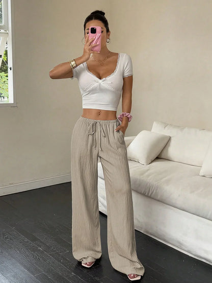 straight leg floor length pants