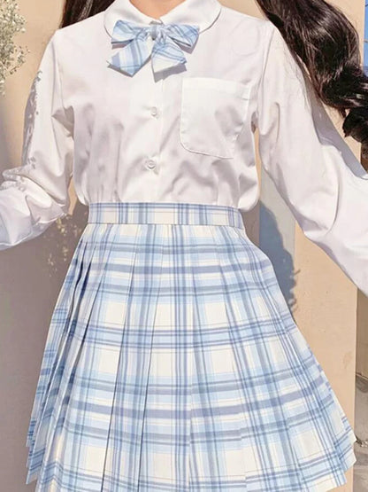 Falda corta de baile estilo preppy de talle alto para chicas
