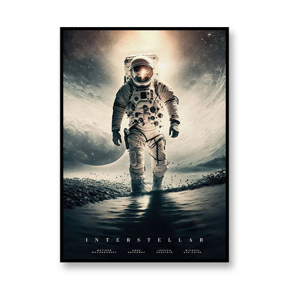 Interstellar Movie Poster Astronaut Outer Space Canvas Wall Art Print