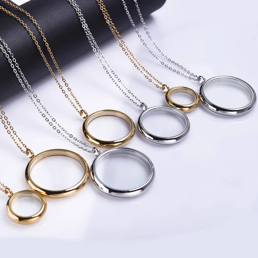 Twist Locket Pendant Photo Floating Charm Necklace