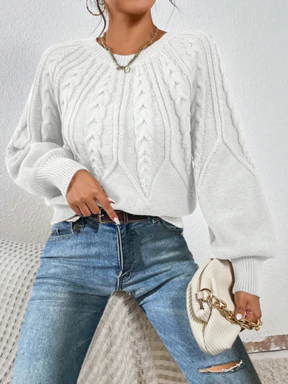 Elegant Casual Knitted Hoodie Thickened Warm Commuting Thread Sweater