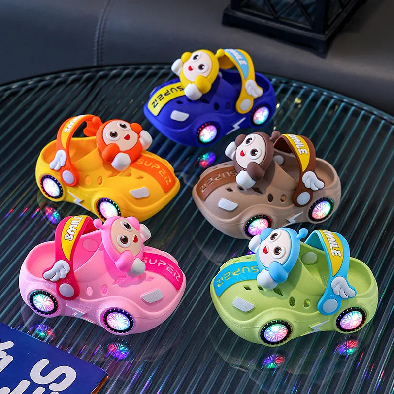 Soft Bottom Anti-Slip Slip-On Car Design Unisex Toddler Slippers