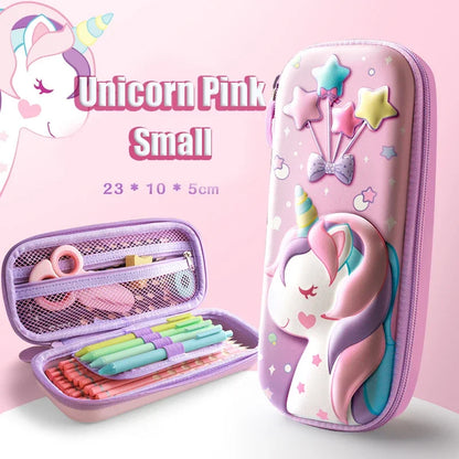 3D Large Capacity Unicorn Pencil Case Kawaii Cute Pen Box Bag