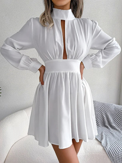 Casual Hollow Out Long Sleeve Dress