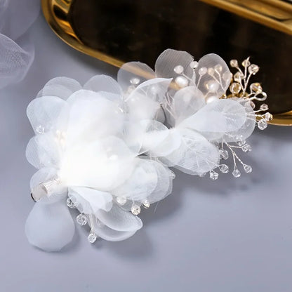 Crystal Flower Hair Handamde Clips