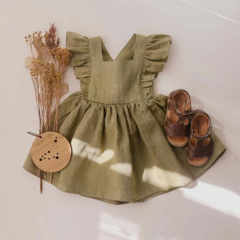 Summer Toddler Girl 100% Cotton Ruffles Baby Dress