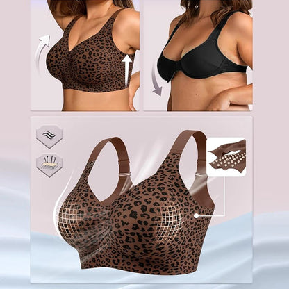 Leopard Jelly Bras No Underwire Push Up Wireless  Lift Plus Size Bras