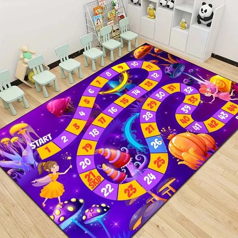 Snakes and Ladders Game Pattern Carpet Floor Mat