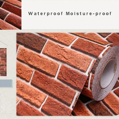 Red Brick Waterproof Wall Wallpaper Decoration