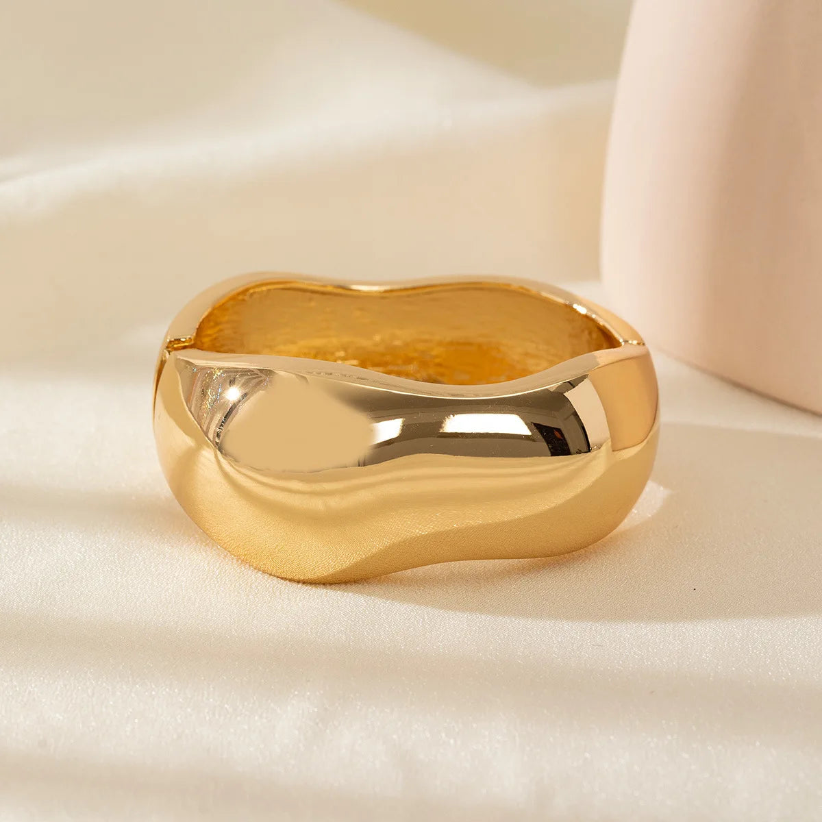 Exaggerated Silver Wide Geometric Irregular Cuff Bangles Punk Open Bangle Chunky Bracelets