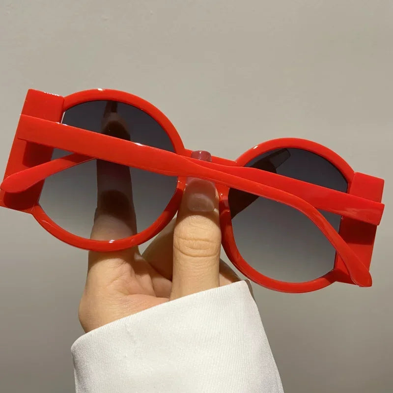 Round Double Color Beach Retro Trend Sunglasses