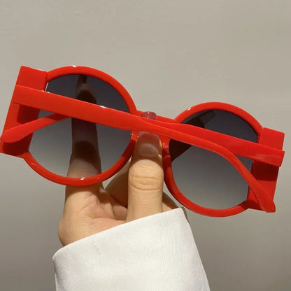 Round Double Color Beach Retro Trend Sunglasses