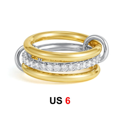 DANA Zirconia Gold Plated Rings Set