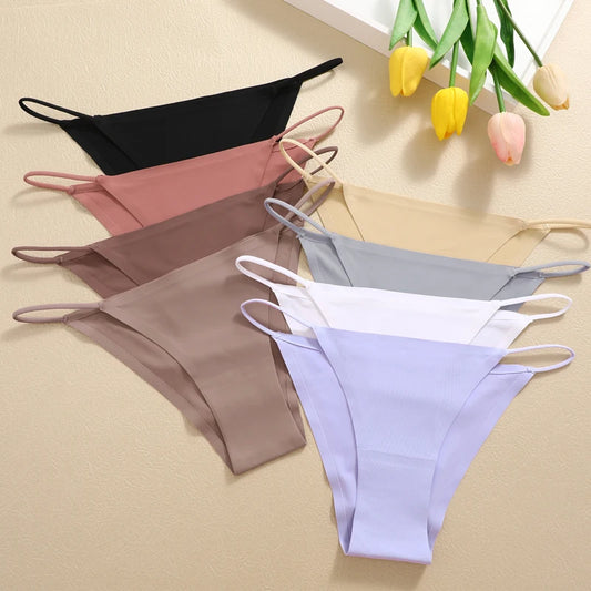 Sexy Low Rise Briefs Ice Silk Lingerie