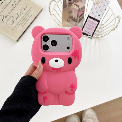 iPhone Pro Max 3D Cartoon Unique Bloody Bear Soft Silicone Cover