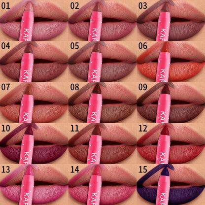 15 Colors Lipstick Pencil Waterproof Sexy Red Matte Contour Tint Lipstick