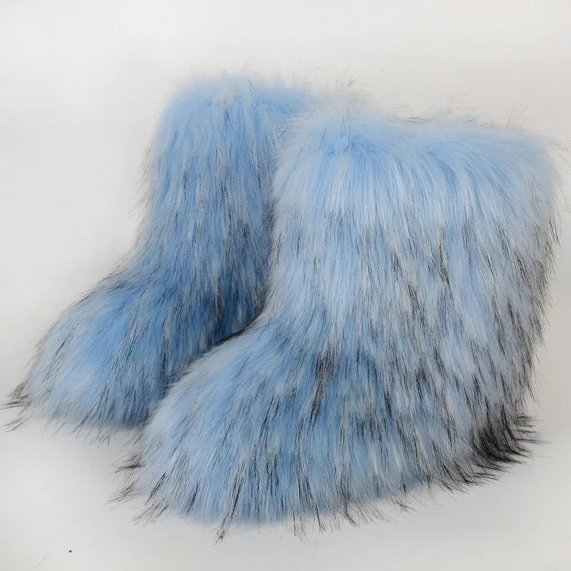 Faux Fur Boots Fluffy Snow Boots