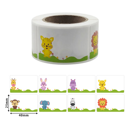 200pcs/roll Cartoon Baby Bottle School Kids Name Tags Stickers