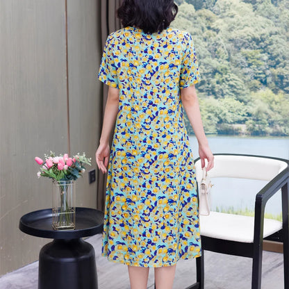 Bata informal de manga corta estilo boho, vestido largo