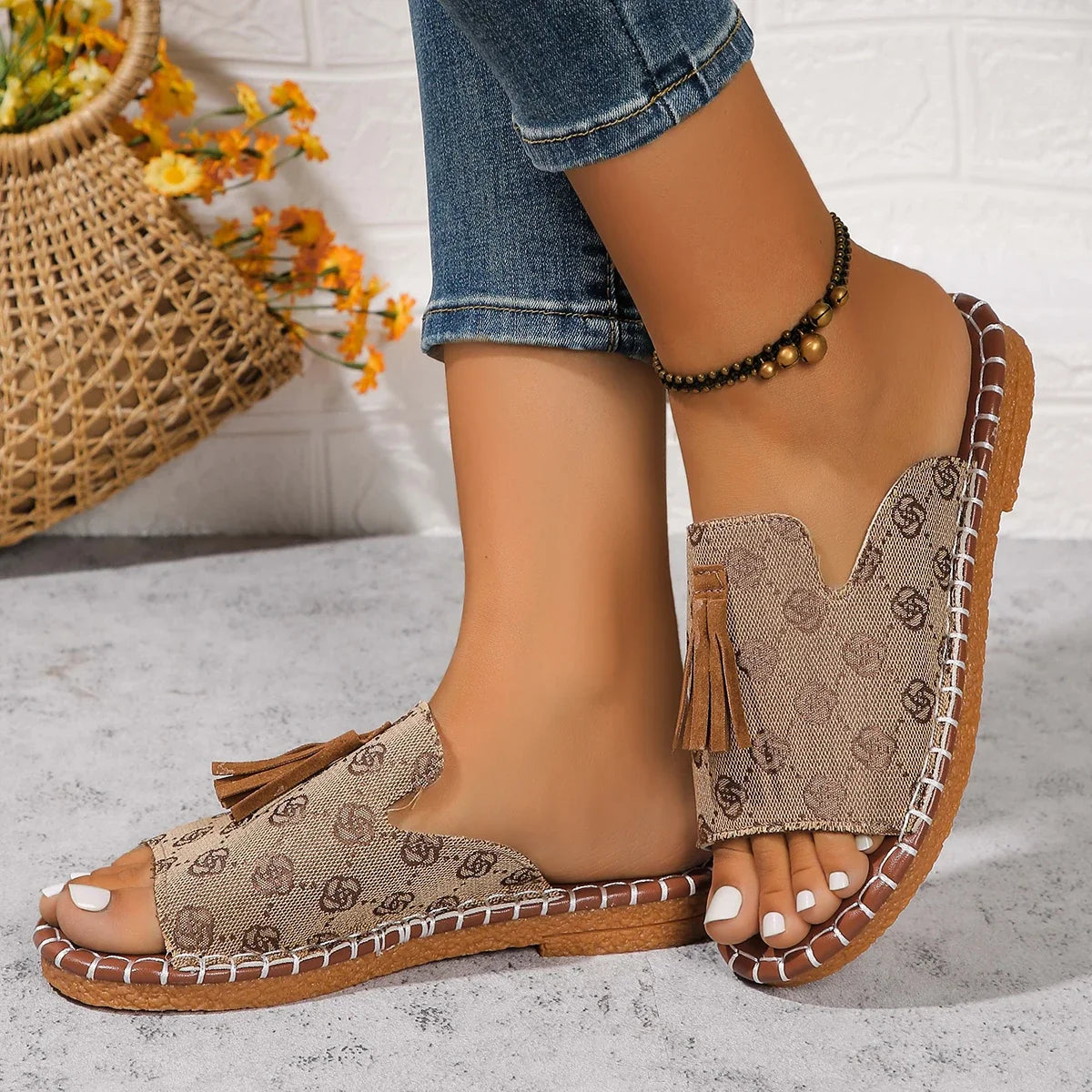 Casual Beach Flat Open Toe Slippers