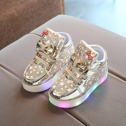 LED Girls Flash Light-up Glowing Sneakers