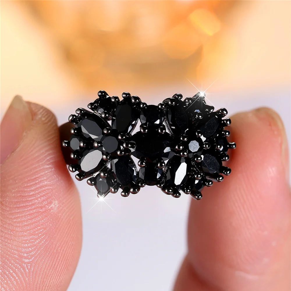 Black Zircon Stone Ring