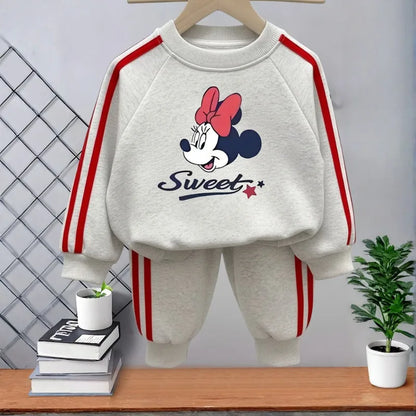 Casual Tracksuits O Neck Hoodies and Long Stripe Trousers Sets
