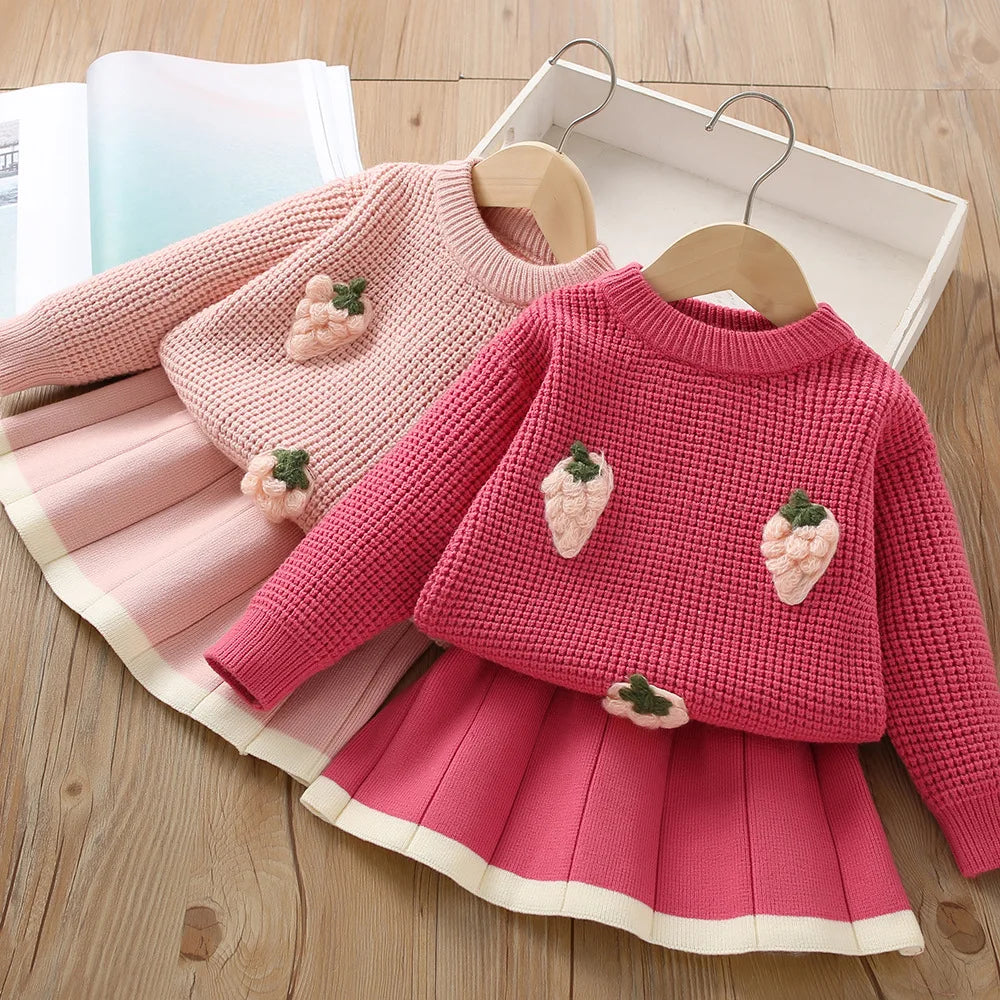 Autumn and Winter Sweater Korean Short Knitted Small Fragrance Set