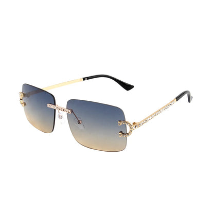 Rimless Square Vintage Diamond Sunglasses