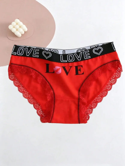 7pcs underwear with multi-color LOVE printed underwear soft cotton underwear